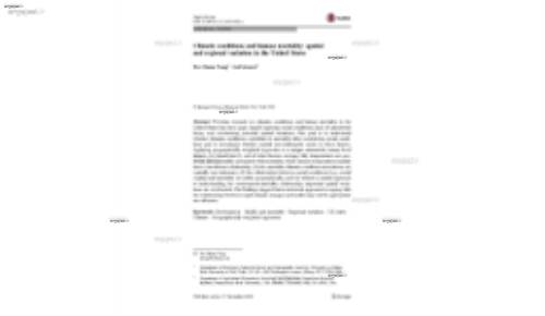 Climatic conditions and human mortality: spatial and regional variation in the United States